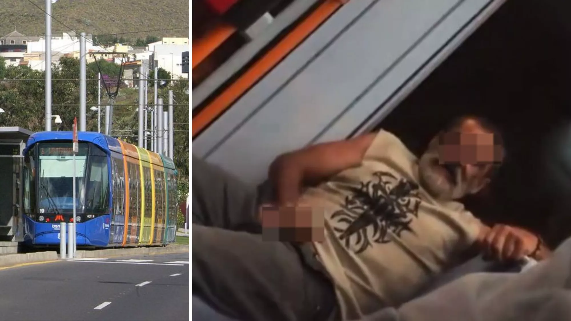 El hombre que se masturbó ante unas jóvenes en el Tranvía de Tenerife no ha  sido detenido porque no eran menores