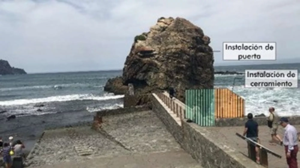 Proyección de la puerta de acceso a la pasarela del Roque de las Bodegas./ CABILDO DE TENERIFE