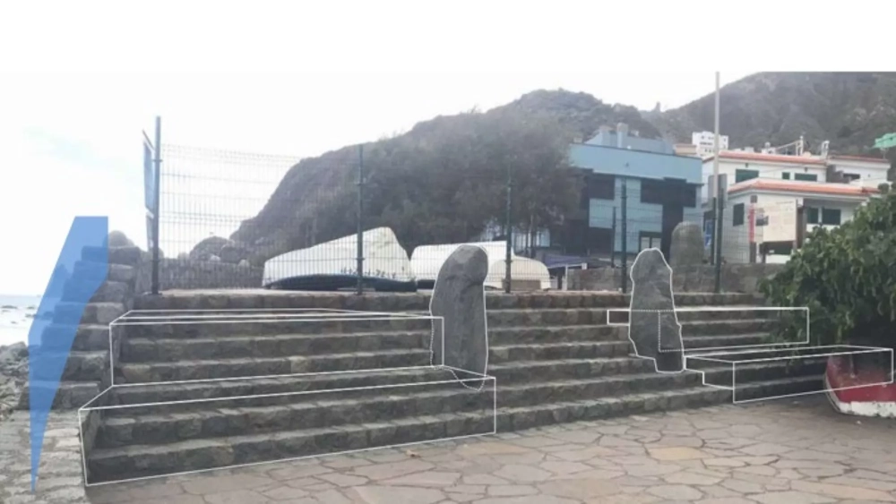 Solarium previsto en la playa del Roque de las Bodegas./ CABILDO TENERIFE Solarium previsto en la playa del Roque de las Bodegas./ CABILDO TENERIFE