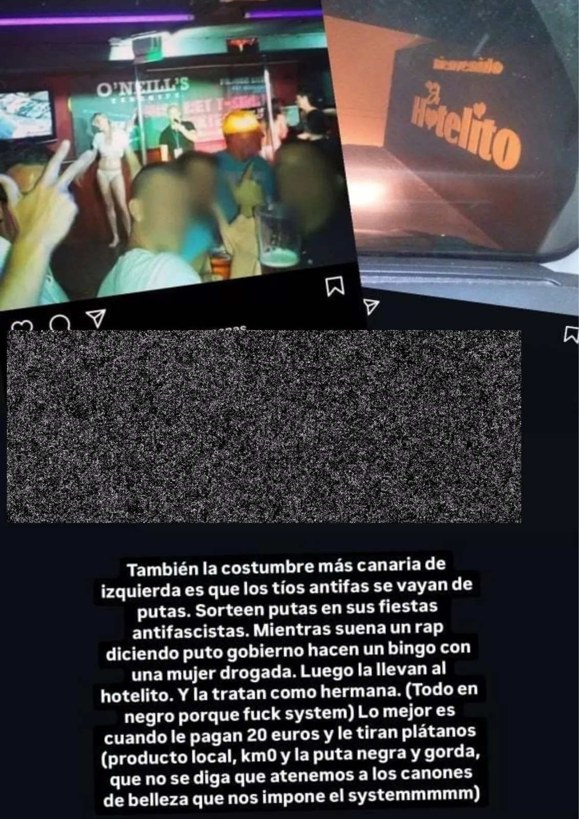 Pantallazos de un presunto sorteo de prostitutas en una fiesta de un grupo de ultras del CD Tenerife en los que supuestamente participaban algunos miembros de la banda de punk señalada en testimonios anónimos publicados por 'Hasta el Konejo'./ CEDIDAS