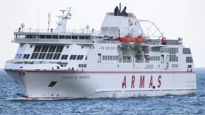 El buque 'Volcán de Taburiente', de Naviera Armas./ VESSELFINDER El buque 'Volcán de Taburiente', de Naviera Armas./ VESSELFINDER