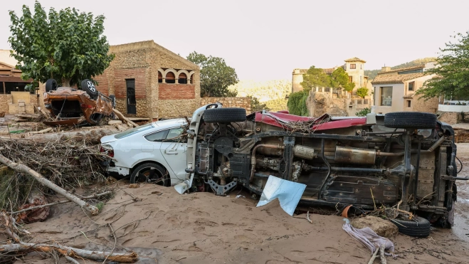 Destrozos causados por la dana en Letur (Albacete), este jueves. / ISMAEL HERRERO-EFE