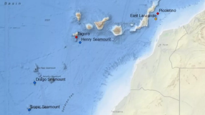 Localización geográfica del Monte Tropic al suroeste de Canarias. / AH