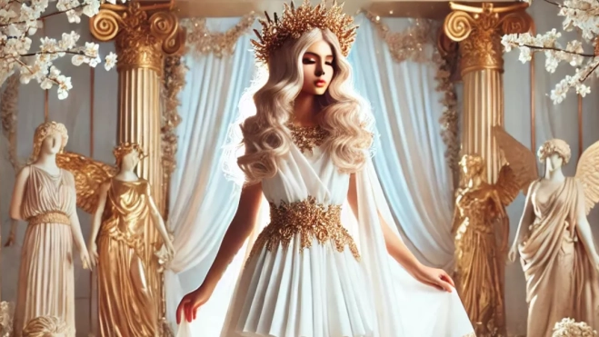 Imagen del disfraz de diosa griega olímpica / DALL.E Imagen del disfraz de diosa griega olímpica / DALL.E