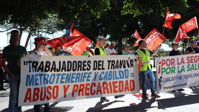 Manifestación de los trabajadores del tranvía. / AINOHA CRUZ-AH Manifestación de los trabajadores del tranvía. / AINOHA CRUZ-AH