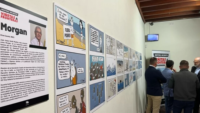 Inauguración de la muestra 'Viñetas y Fronteras' en La Laguna. /AH Inauguración de la muestra 'Viñetas y Fronteras' en La Laguna. /AH