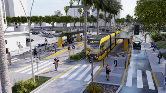 Boceto de cómo quedará el tramo 2 de la MetroGuagua/ GUAGUAS MUNICIPALES Boceto de cómo quedará el tramo 2 de la MetroGuagua/ GUAGUAS MUNICIPALES