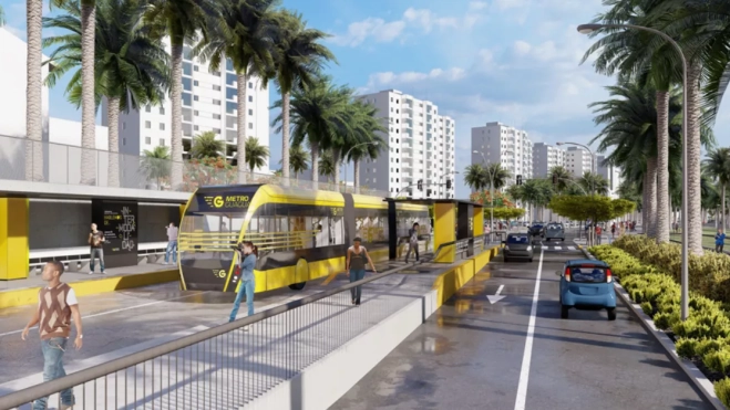 Boceto de cómo quedará el tramo 2 de la MetroGuagua / GUAGUAS MUNICIPALES Boceto de cómo quedará el tramo 2 de la MetroGuagua / GUAGUAS MUNICIPALES