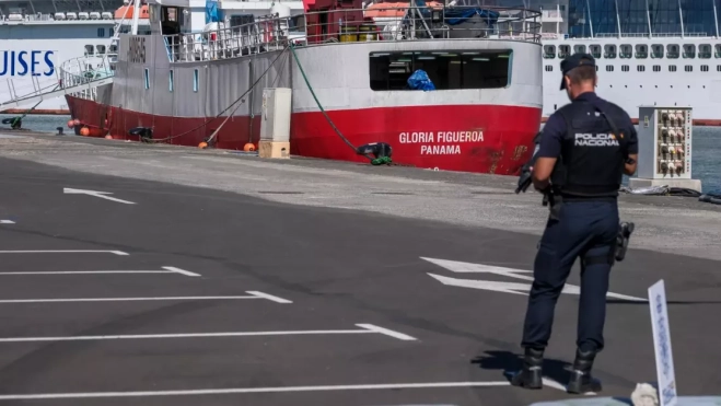 Un policía nacional en el Puerto de Las Palmas / EFE Un policía nacional en el Puerto de Las Palmas / EFE