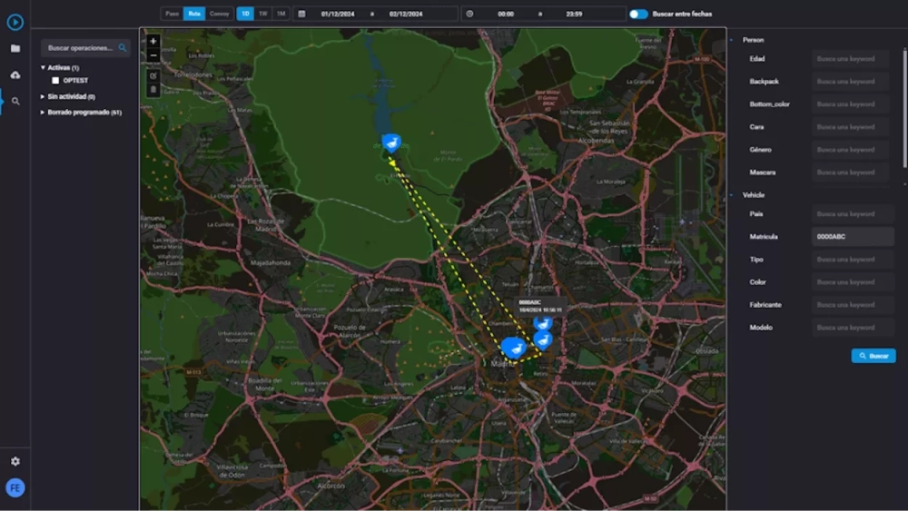 Intelion reconstruye rutas de vehículos, personas u objetos identificados en múltiples cámaras Intelion reconstruye rutas de vehículos, personas u objetos identificados en múltiples cámaras