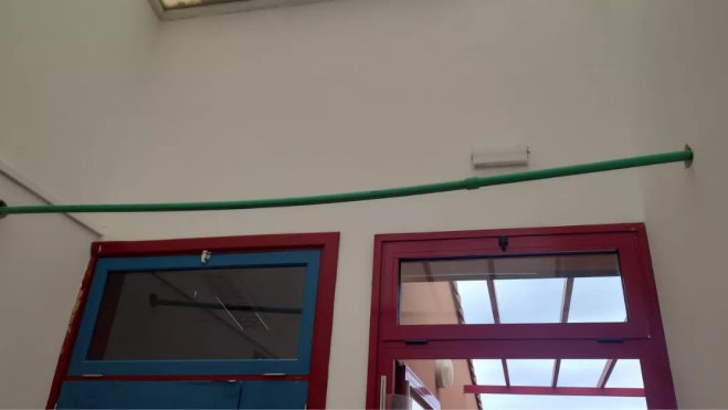 Una de las nuevas tuberías instaladas en el centro tras las obras / AH Una de las nuevas tuberías instaladas en el centro tras las obras / AH