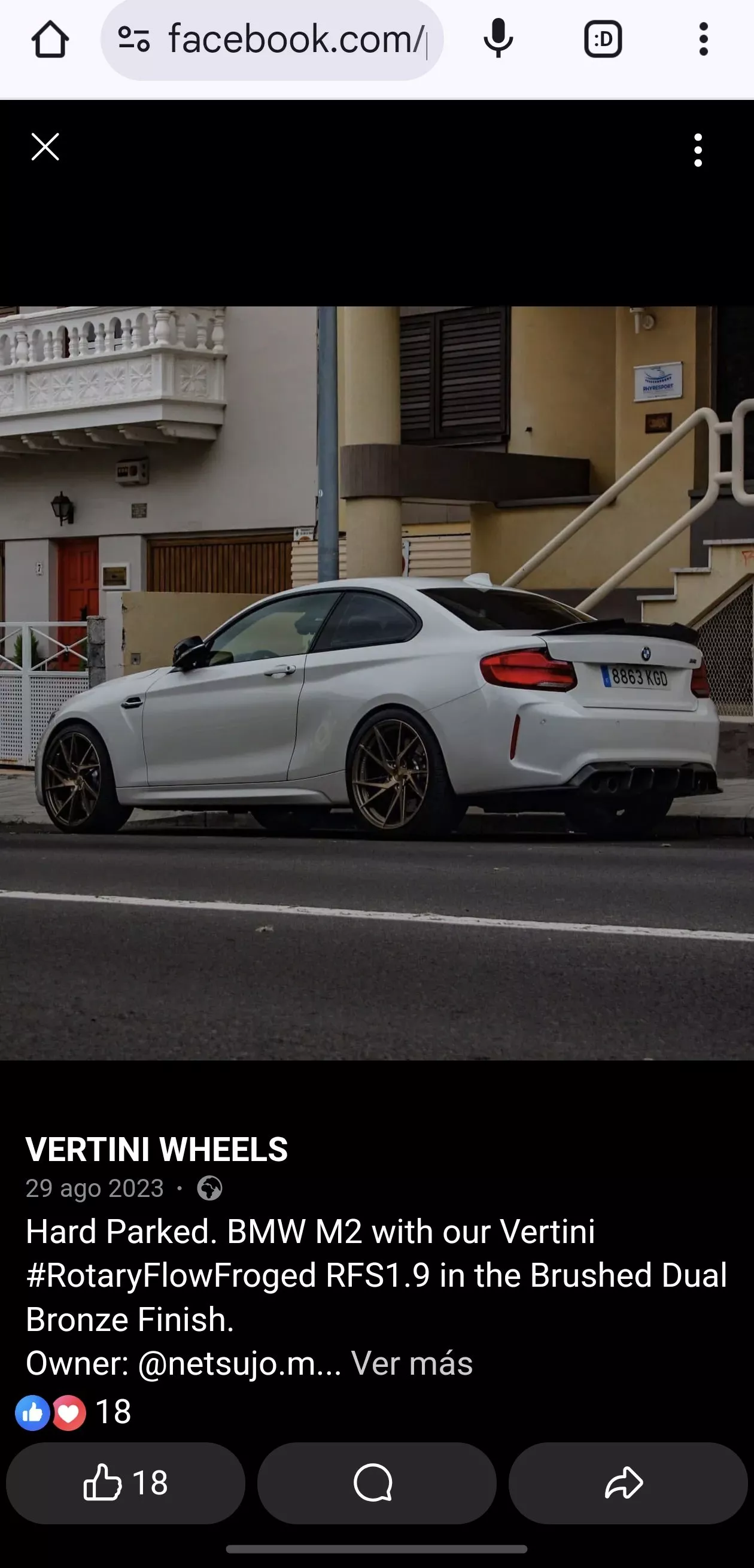 Captura de pantalla de un post en el que un internauta asocia el BMW accidentado a la cuenta @netsujo.m/ RRSS Captura de pantalla de un post en el que un internauta asocia el BMW accidentado a la cuenta @netsujo.m/ RRSS