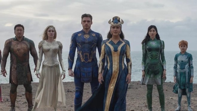 Parte del reparto de 'Eternals', que se rodó en Fuerteventura. / AH Parte del reparto de 'Eternals', que se rodó en Fuerteventura. / AH