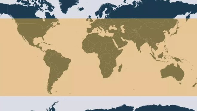 Franja en la que podría caer la sonda Kosmos 482 / LIVE SCIENCE Franja en la que podría caer la sonda Kosmos 482 / LIVE SCIENCE